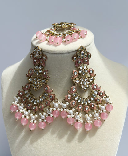 Ria Polki Earrings and Tikka Set