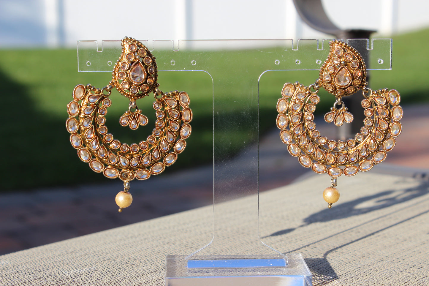 Kundan Bronze Earrings - Diya