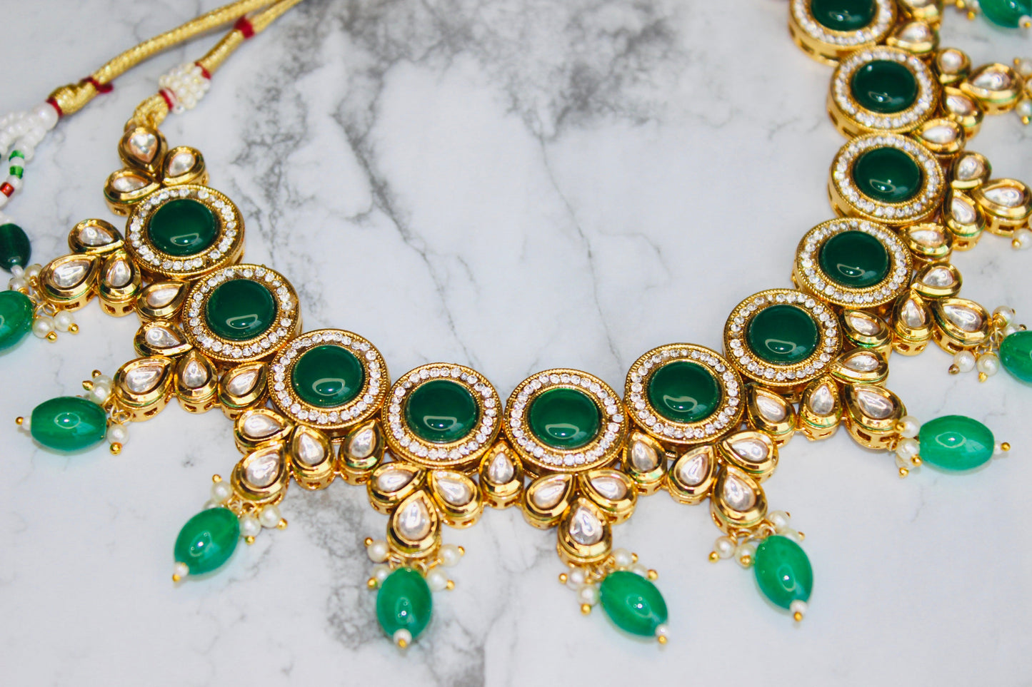 Meenakari Kundan Necklace Set (Includes Earrings & Tikka)
