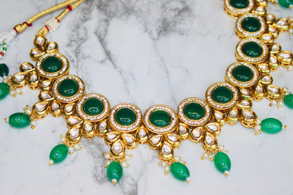 Meenakari Kundan Necklace Set (Includes Earrings & Tikka)