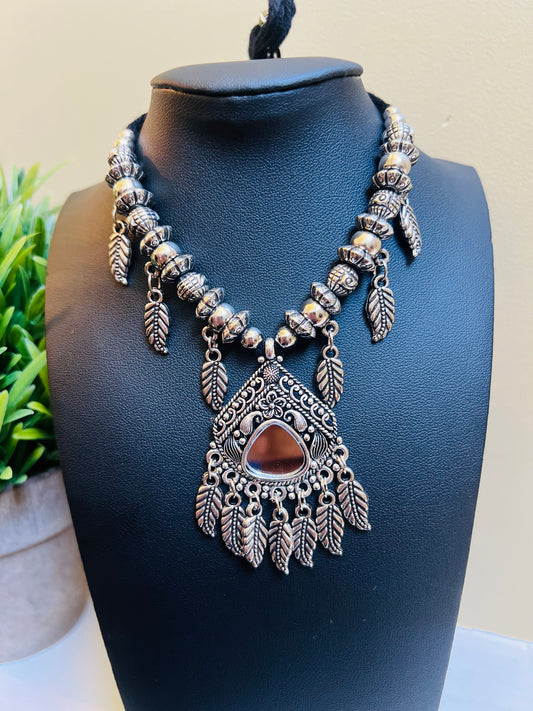 Ekta Oxidized Necklace Set (Includes Earrings)