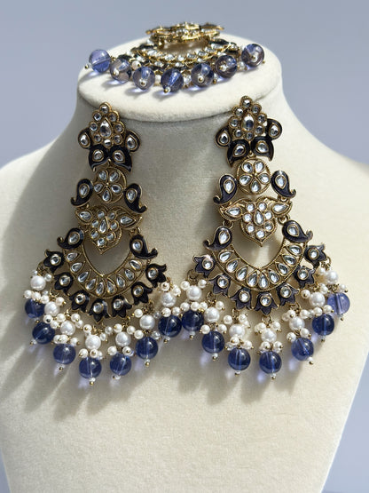 Ria Polki Earrings and Tikka Set