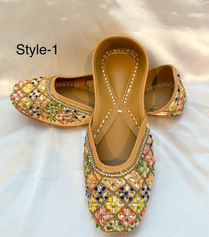 Harpreet Handcrafted Double Cushioned Adult Women Jutti Flats (Khussa)