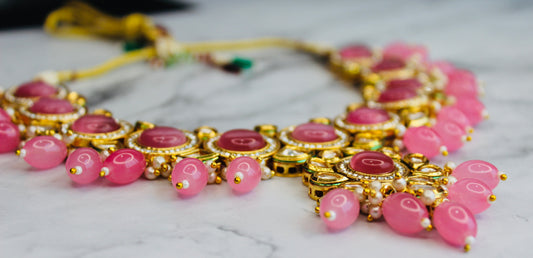 Meenakari Kundan Pendant Necklace Set