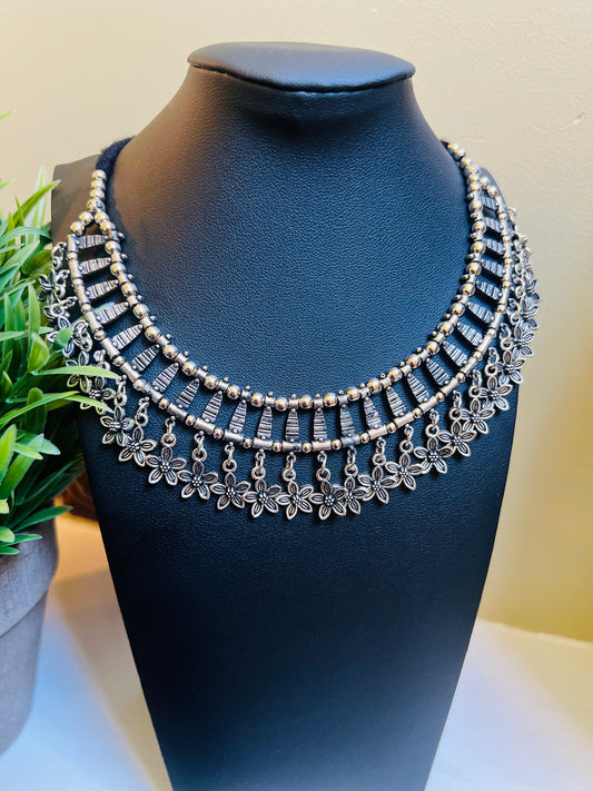 Deepali Oxidized Necklace Set (Includes Earrings)