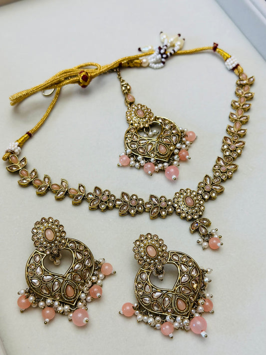 Payal Necklace Set (Includes Earrings & Tikka)