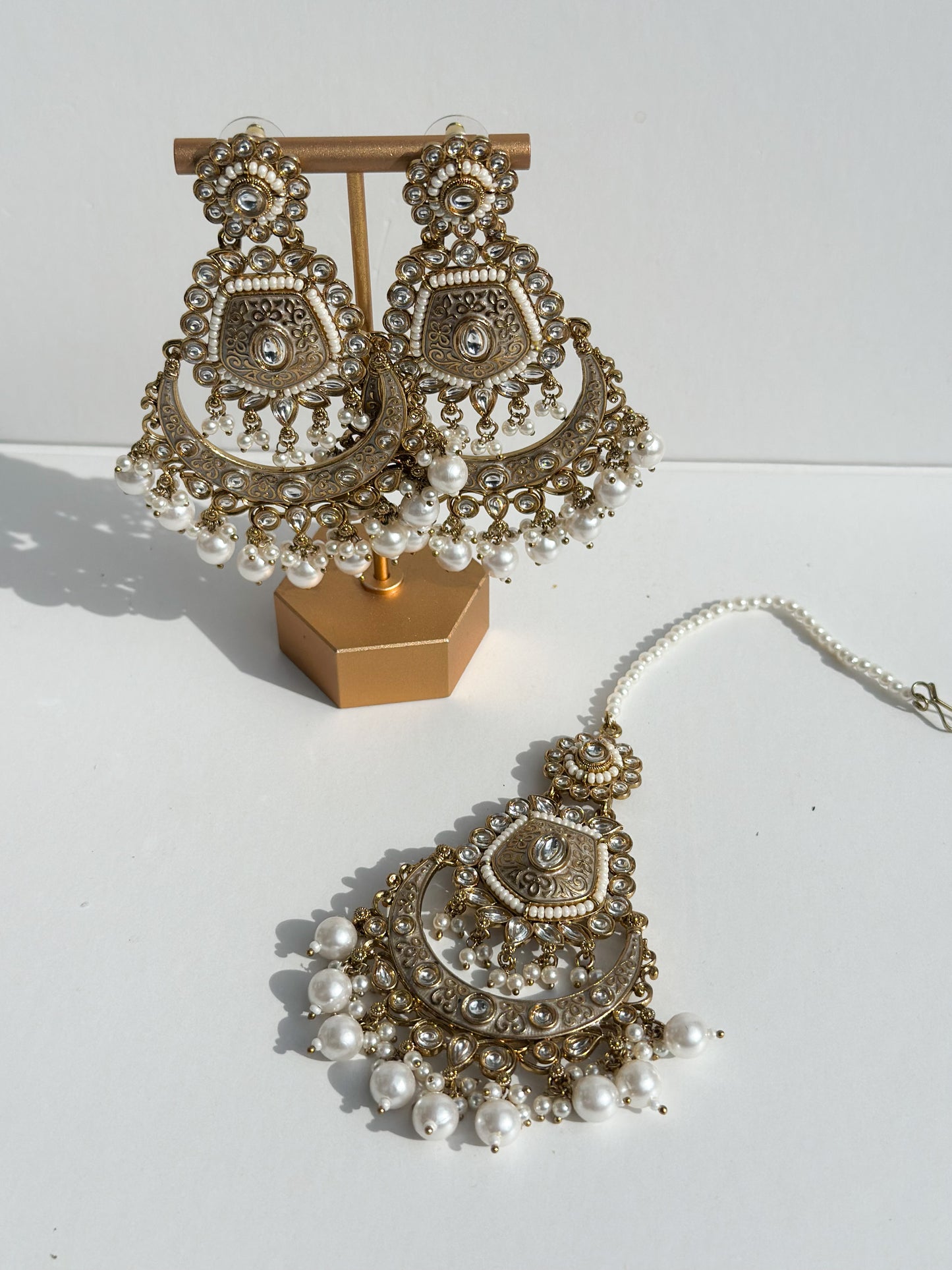 Parleen Polki Earrings and Tikka Set