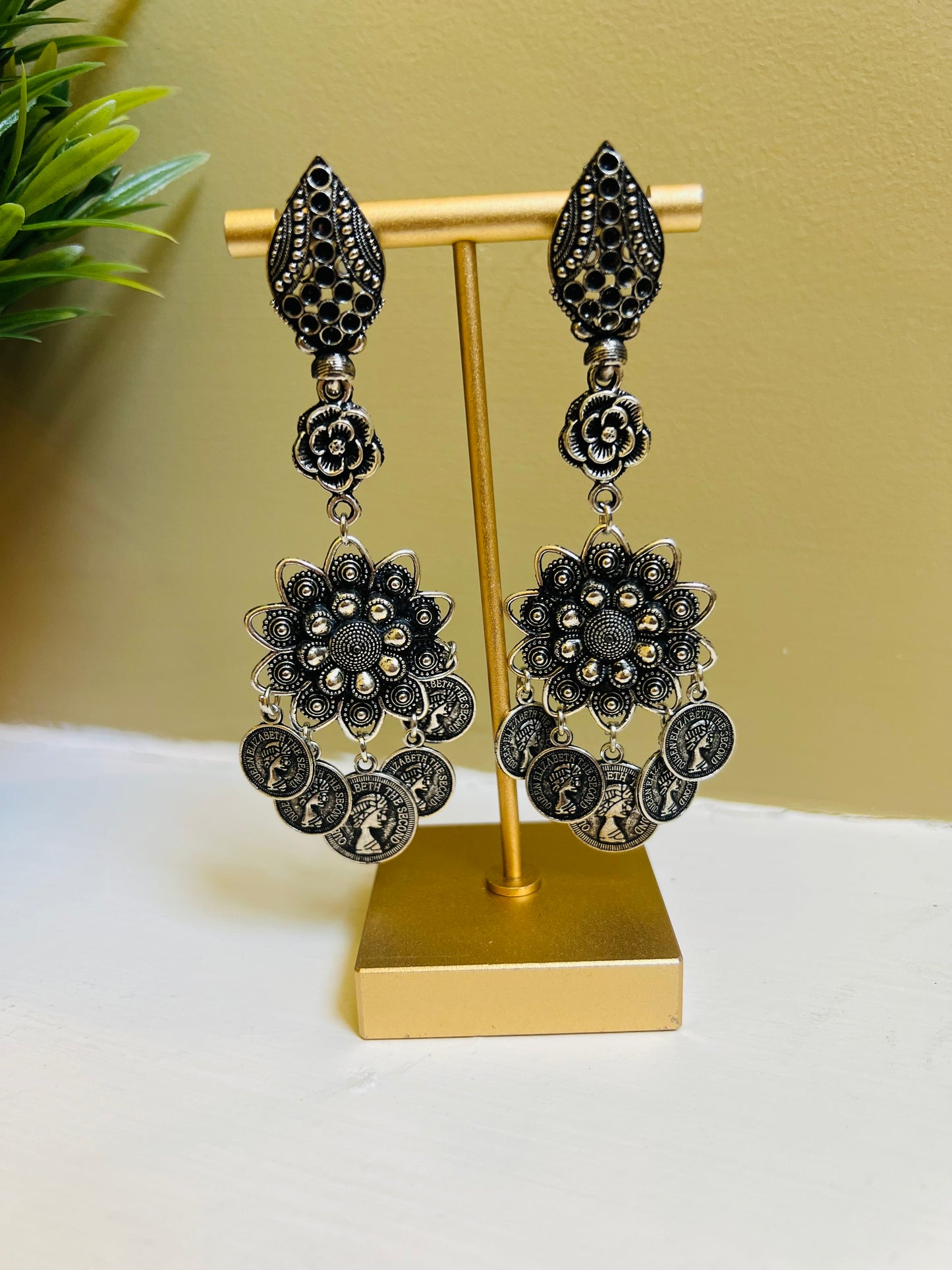 Gauri Oxidized Long Necklace Set (Includes Earrings)