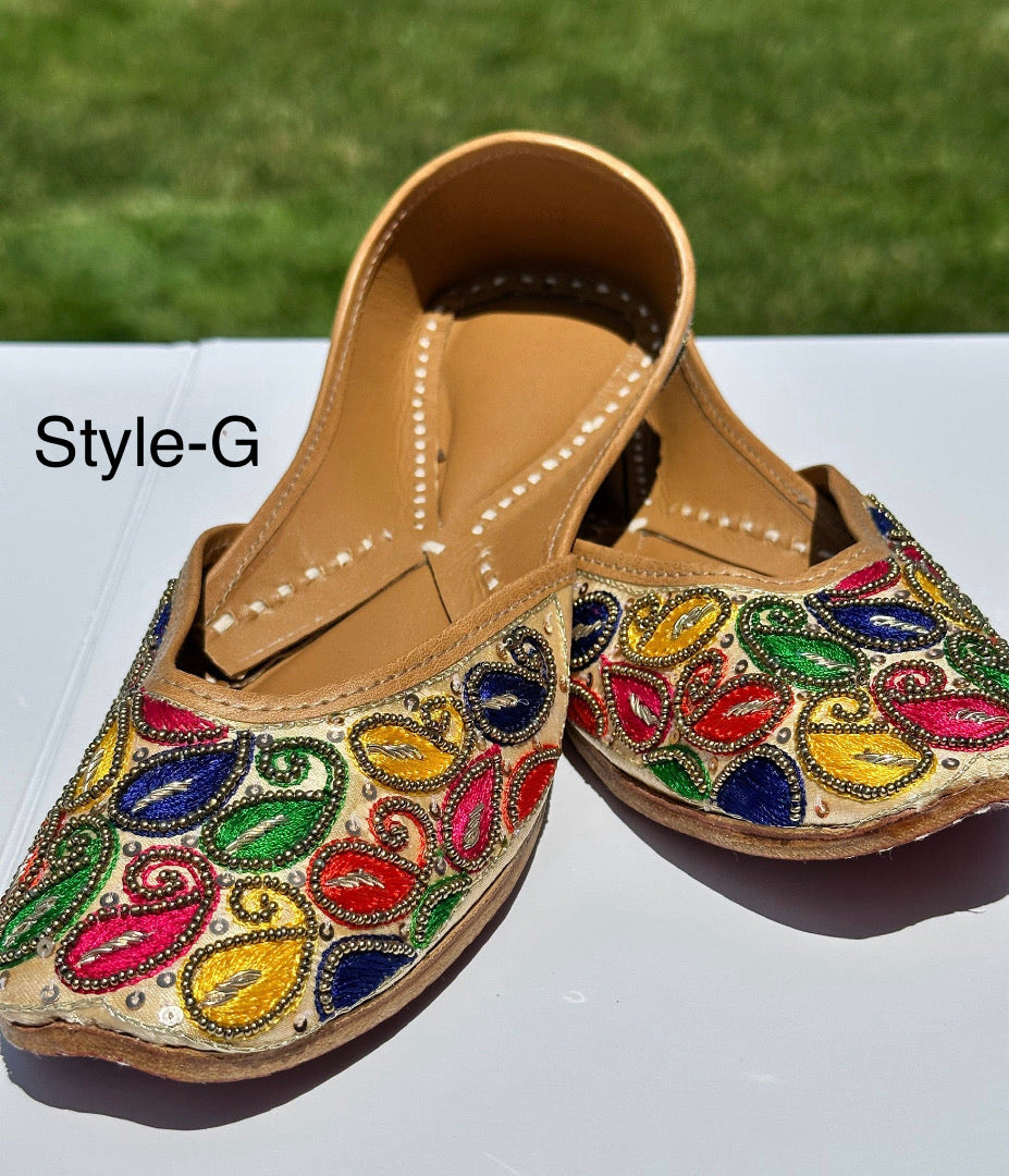 Harpreet Handcrafted Double Cushioned Adult Women Jutti Flats (Khussa)