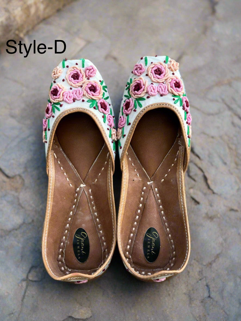 Harpreet Handcrafted Double Cushioned Adult Women Jutti Flats (Khussa)