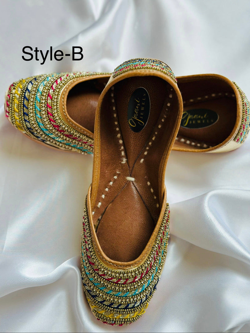 Harpreet Handcrafted Double Cushioned Adult Women Jutti Flats (Khussa)