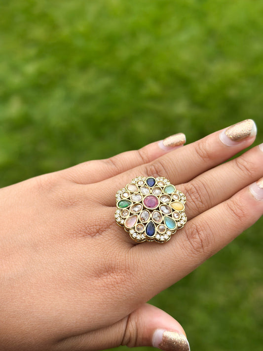 Gia Adjustable Polki Ring