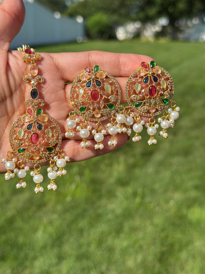Anvi Earrings and Tikka Set