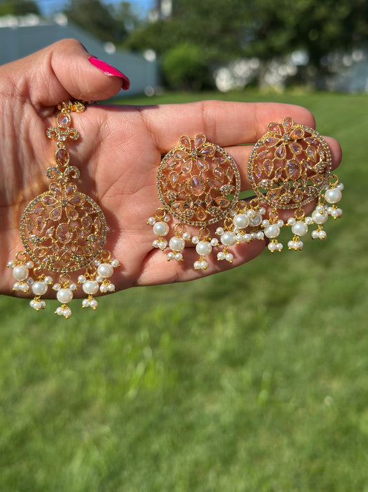 Anvi Earrings and Tikka Set