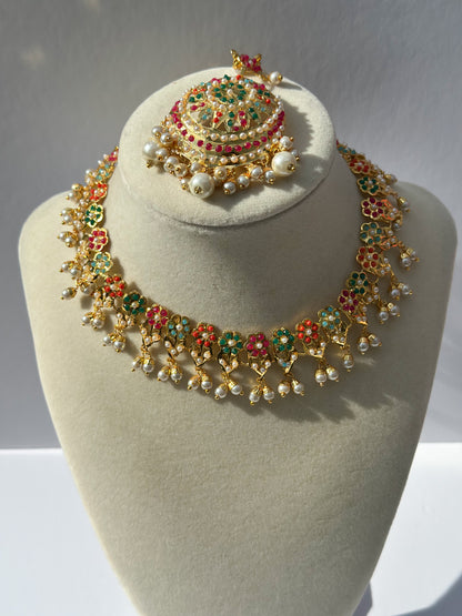 Queen Jadau Necklace Set (Includes Earrings & Tikka)