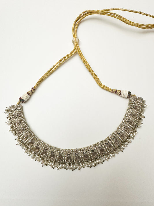 Shereen Pearl Choker Set (Includes Earrings & Tikka)